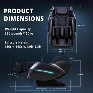 Meilleure Vente : Fauteuil de Massage Corps Entier Zéro Gravité - Luxe Moderne Shiatsu avec Pompe à Chaleur et Fonction Musicale pour Soulagement des Pieds et du Cou - Product Image 2
