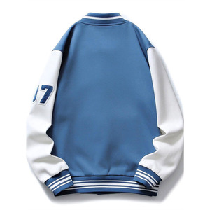 Winter <b>Varsity</b> <b>Jacket</b> Men <b>Women</b> Letterman Baseball <b>Bomber</b> Coat Casual College Streetwear Snap Button Outerwear Front Logo - Product Image 2