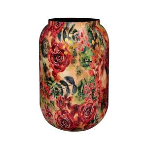 Jarrón de Metal Esmaltado con Rosas Rojas, Hecho a Mano, de Lujo, Decorativo para Mesa, Florero de Arte Antiguo para Decoración del Hogar, Bodas y Hoteles - Product Image 1