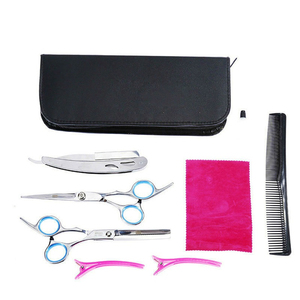2026 Top Quality Professional Saloon Hair-cutting <b>Barber</b> Thinning Scissors <b>Set</b> <b>Barber</b> Salon Kit With Leather Case - Product Image 3