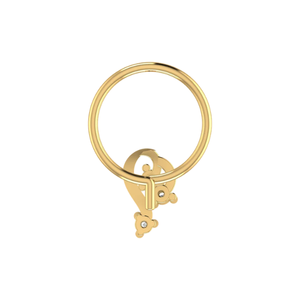 AJRETAIL Bijou de piercing en or 14 carats, design tourbillon serein, diamant naturel 0,036 ct, clou de nez - Product Image 5