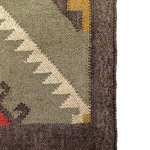 Tapis indien traditionnel tissé à la main en jute et laine, tapis kilim pour salon, chambre et bureau - Product Image 6