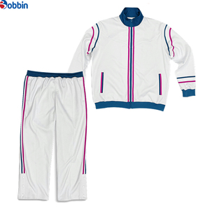 Customized Hot Selling Custom Sportswear Polyester <b>Mens</b> Stripes <b>Jackets</b> & Pants <b>White</b> Training Set Unisex Tracksuit Autumn Wear - Product Image 3