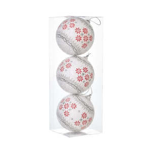 ลูกบอลตกแต่งต้นคริสต์มาสสีขาวสำหรับเทศกาลวันหยุด  ชุดลูกบอลโฟมสีขาว 3 ชิ้น - Product Image 5