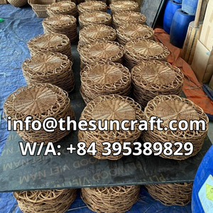 Meditation Room Rattan Placemat Hand-Woven <b>Round</b> <b>Table</b> <b>Mat</b> for Spiritual Decor Natural Calm Fiber Underplate - Product Image 5