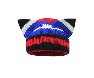 Bonnet Bohème Brodé Tricoté à la Main avec Longues Tresses Noires Rayées 3D Unisexe Adulte Hiver Réglable 56-58CM Extérieur - Product Image 2