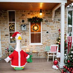 Adornos Navideños para Porche, Decoración Creativa para Navidad, Disfraz para Estatua de Ganso de Cemento para Jardín - Product Image 2