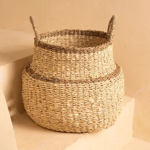 Cesta grande de algas marinas no convencional, hecha a mano, para almacenamiento, venta al por mayor, ecológica, fabricada en Vietnam - Product Image 3