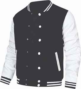 Veste universitaire pour homme, broderie personnalisée, toile, col montant, logo sur le devant, service OEM personnalisé - Product Image 3