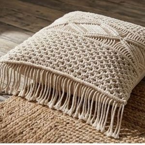 Handcrafted Cotton Geometric <b>Throw</b> <b>Pillow</b> Square Bohemian Style Decorative Cushion with Tassels Washable Cover For Bulk Supply - Product Image 4