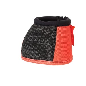 Protège-jambes de sport personnalisés en PVC noir et orange pour chevaux - Product Image 1