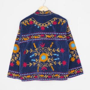 New Design Floral Embroidered Velvet Winter <b>Jacket</b> Women's <b>Mandarin</b> <b>Collar</b> Regular Sleeve Heated Eco-Friendly Autumn Woven - Product Image 4