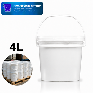 4L Heavy Duty Plastic Transport <b>Bucket</b> <b>with</b> <b>Lid</b>; Leak-proof Industrial Shipping Pail for Liquids - Product Image 1