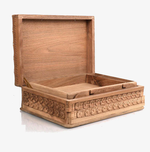 Unpolished Wood Jewelry <b>Box</b> Factory Custom Logo Wholesale Excellent Quality Wood Decorative <b>Storage</b> <b>Box</b> - Product Image 4