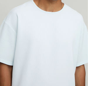 T-shirts d'été pour hommes en fibre de bambou à logo personnalisé, imprimé léopard, séchage rapide, molleton, taille élastique, épaules tombantes, coupe oversize - Product Image 3