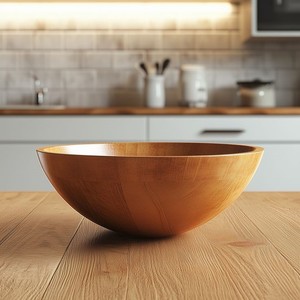 Acacia <b>Wood</b> Serving Bowl <b>Rustic</b> Burnt Finish Handmade Salad Bowl Kitchen <b>Dining</b> <b>Table</b> Food Safe Eco Friendly Decorative Home Use - Product Image 1