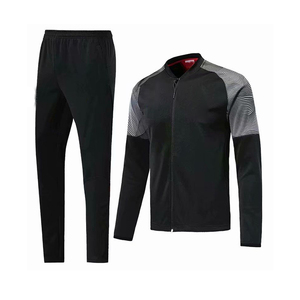 Nouvel ensemble de survêtement pour homme, design géométrique blanc et rouge, manches longues, fermeture éclair sur le devant, sportif, léger, en polyester, pour le printemps - Product Image 6