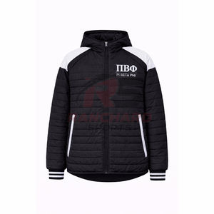 Chaqueta acolchada personalizada para fraternidad griega, chaqueta acolchada de invierno con logotipo bordado, fabricante de ropa griega al por mayor OEM - Product Image 1