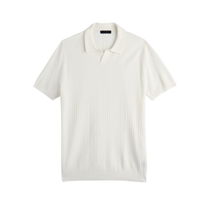 T-shirt décontracté à col en V et manches courtes pour homme, avec logo sur le devant, 100 % coton respirant, écologique, coupe classique, tricot uni ou rayé - Product Image 5