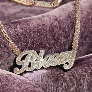 925 Silver Moissanite Diamond Pendant <b>Gold</b> Plated Iced Custom Letter Initial <b>Name</b> <b>Necklace</b> Bling Hip Hop Rapper Parties Jewelry - Product Image 4