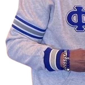Sudadera de Cuello Redondo Gris de Chenilla Phi Beta Sigma para Hombre, Ajuste Cómodo, Tela Premium, Ropa Casual de Fraternidad Griega - Product Image 4