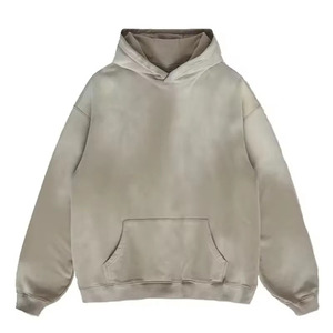 High Quality Vintage Washed Hoodies Oversized 100% Cotton Fleece Breathable Pullover Sweatshirt Private Lable Custom Supply - Product Image 3