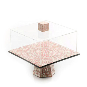 Soporte de lujo para comida hecho a mano con incrustaciones de nácar y cubierta de acrílico para la festividad árabe del Eid, venta al por mayor desde Vietnam. - Product Image 4