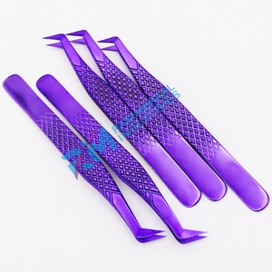 Pinces à cils RMI avec logo personnalisé, couleur unie violette plasma, en acier inoxydable, pour extensions de cils - Product Image 6
