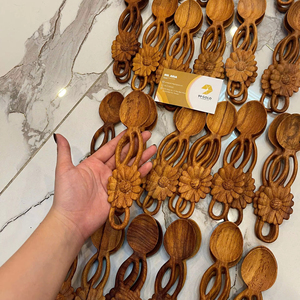 Hot Price Flower Spoon Coffee Mixing Wooden Spoon Dong Nai Aria Model for Kitchen Dining <b>Table</b> Parties by 99 Gold Data - Product Image 1