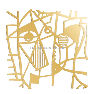 Arte Mural Creativo de Metal Dorado con Diseño Abstracto, Corte Láser, Forma Irregular, Hecho a Mano, Decoración para el Hogar, Accesorio para Sala de Estar - Product Image 1