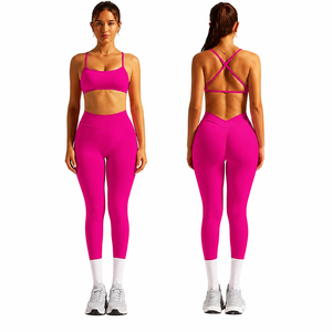 Conjunto de Yoga Personalizado para Mujer, Bra Deportivo Sin Costuras y Leggings de Cintura Alta, Ropa Deportiva para Gimnasio, Fabricante - Product Image 1
