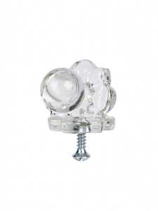Pomo de Puerta Redondo de Cristal Transparente Moderno, Accesorio de Ferretería con Tornillo para Decoración de Puertas de Entrada de Madera, Shri Govind International - Product Image 1