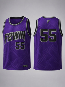 F2WIN Basketball Jersey White <b>Blue</b> <b>Mesh</b> Sleeveless Tank <b>Top</b> Breathable Quick Dry Sublimated Print Adult Unisex Regular Fit OEM - Product Image 6
