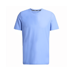 T-shirt décontracté pour homme, coupe ample, col rond, manches courtes, couleur unie, 100% coton/polyester/jersey de coton, séchage rapide, blanc, rouge - Product Image 3