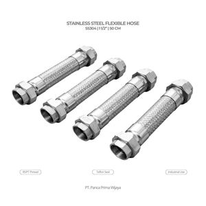 Manguera Metálica Flexible de Alta Calidad SS304 de 1 1/2 Pulgadas (50cm) con Conector de Unión BSPT, Resistente al Calor, para Soldadura Industrial - Product Image 1