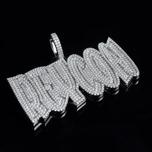 จี้ฮิปฮอปแบบ Iced Out สั่งทำได้ตามต้องการ, จี้ชื่อ/หมายเลข/โลโก้แบบกำหนดเอง, จี้โมอิสซาไนต์ - Product Image 3