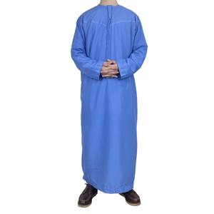 Thobe/Thawb ethnique pour homme en coton uni, respirant, à manches longues, longueur cheville, pour usage quotidien et prière, service OEM disponible - Product Image 4
