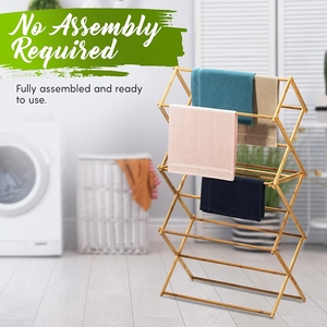 Sleek design indoor portable Vertical folding wooden clothes <b>drying</b> <b>rack</b> tiered laundry <b>drying</b> stand customization available - Product Image 2