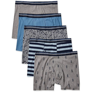 Boxers pour hommes en Spandex/Polyester respirant, imprimé, effet amincissant, pour l'entraînement, avec poche de maintien, sensation naturelle, design tendance - Product Image 6
