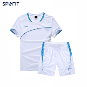 Ensemble de maillot de sport bleu pour homme, manches courtes, col rond, évacuation de l'humidité, séchage rapide, polyester, vêtements de sport d'été - Product Image 5