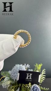 Anillo de Eternidad de Diamantes Cultivados en Laboratorio con Corte Redondo de Lujo, Oro Amarillo Certificado, Anillo de Boda para Mujer - Product Image 2