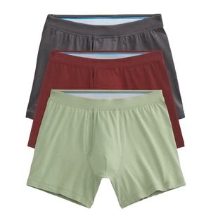 Calzoncillos bóxer de hombre HD de tiro medio, transpirables, de punto estampado, con cintura elástica, bolsa de soporte, pierna larga, antirozaduras, comodidad premium - Product Image 5