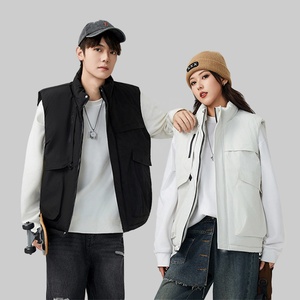 100% poliéster Unisex Multi bolsillo capas aislado sin mangas chaqueta acolchada moda táctica acolchado utilidad chaleco Streetwear - Product Image 4