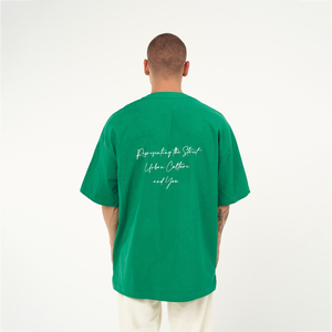 Camiseta Oversize de Hombre Estilo Streetwear con Hombros Caídos, Lavado Ácido, Vintage Pesado, Logotipo Personalizado OEM, 100% Algodón de Secado Rápido al por Mayor - Product Image 2