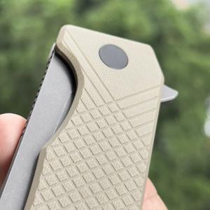 มีดพับแบบมีชั้นเชิงมีดดีไซน์พิเศษของคุณมีรูปแบบเพชรที่จับ G13ในการผลิตมีด MOQ ต่ำ - Product Image 4