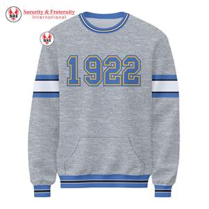 บริการ OEM เสื้อสเวตเตอร์ไหมพรมคอกลมสำหรับผู้หญิง หลากสี ฤดูใบไม้ร่วง/ฤดูหนาว แบรนด์ Alpha Lambda Mu พิมพ์ลายด้านหน้าตามสั่ง 100% - Product Image 1