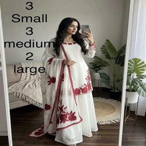 Conjunto de Traje de 3 Piezas de Chifón para Mujer Kingsa Textile, con Cuello en V Profundo, Diseño Reversible y Decoración de Volantes - Product Image 1