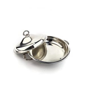 Plat de service vintage plaqué argent, bol à couvercle avec poignées ornées, soupière à pieds avec couvercle, accessoire de vaisselle, buffet à la française - Product Image 4