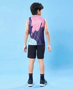 Ensemble Maillot sans Manches et Short de Basketball pour Garçons, Tenue de Sport Personnalisée par Sublimation pour Enfants et Jeunes, Uniforme d'Équipe Unisexe - Product Image 3