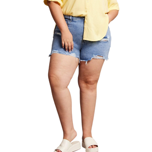 กางเกงยีนส์ขาสั้นผู้หญิงไซส์ใหญ่ ผ้าคุณภาพดี ขายส่ง ปรับแต่งได้ มีตัวอย่างฟรี - Product Image 6